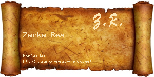 Zarka Rea névjegykártya